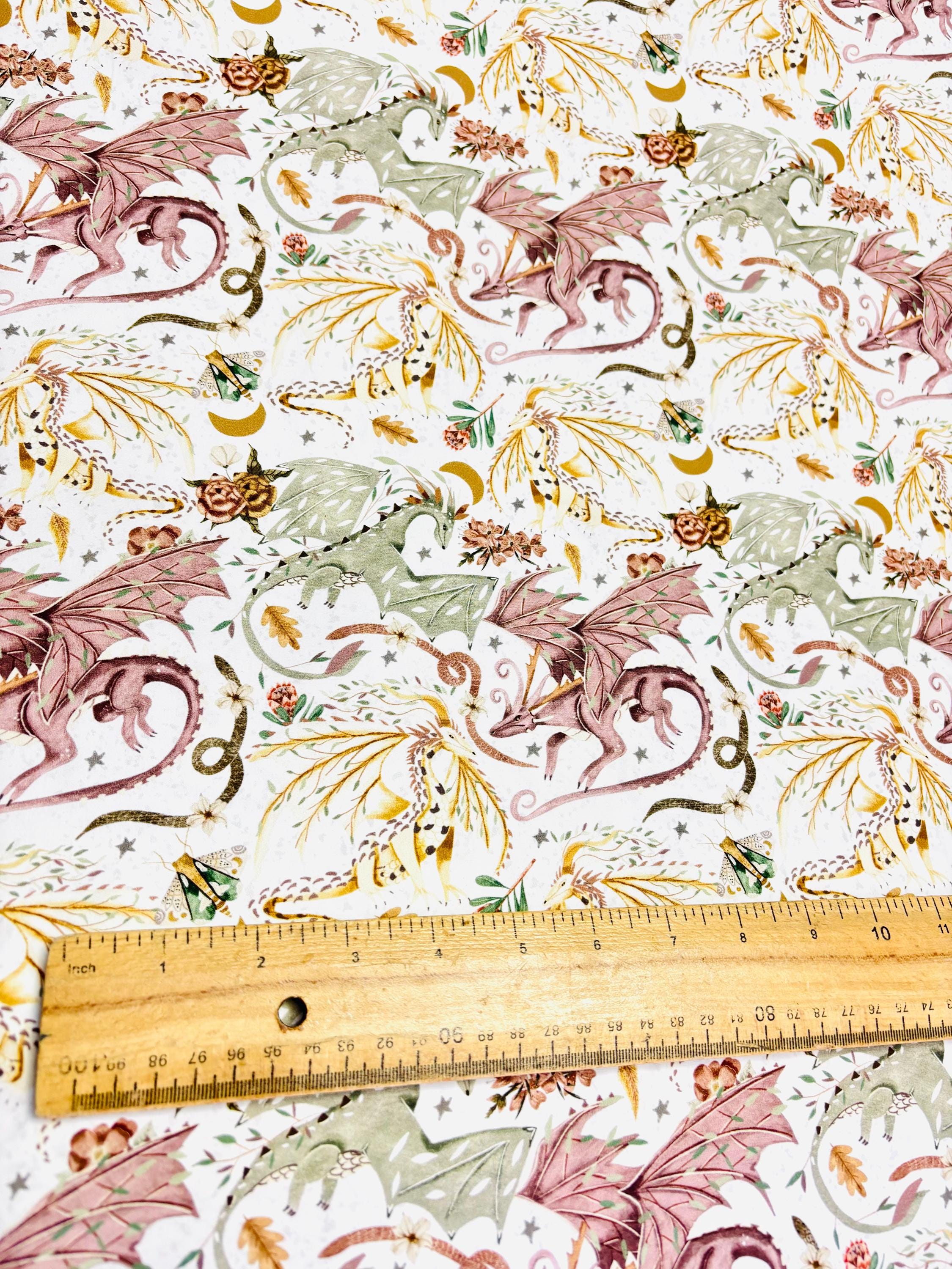 Whimsical Dragon Cotton Fabric