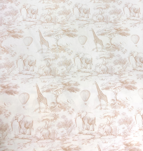 Beige Toile Safari Cotton Fabric