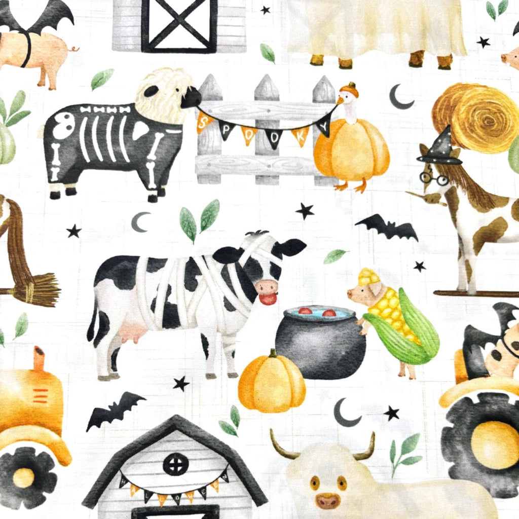 Halloween Farm Animals Cotton Fabric