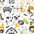 Halloween Farm Animals Cotton Fabric