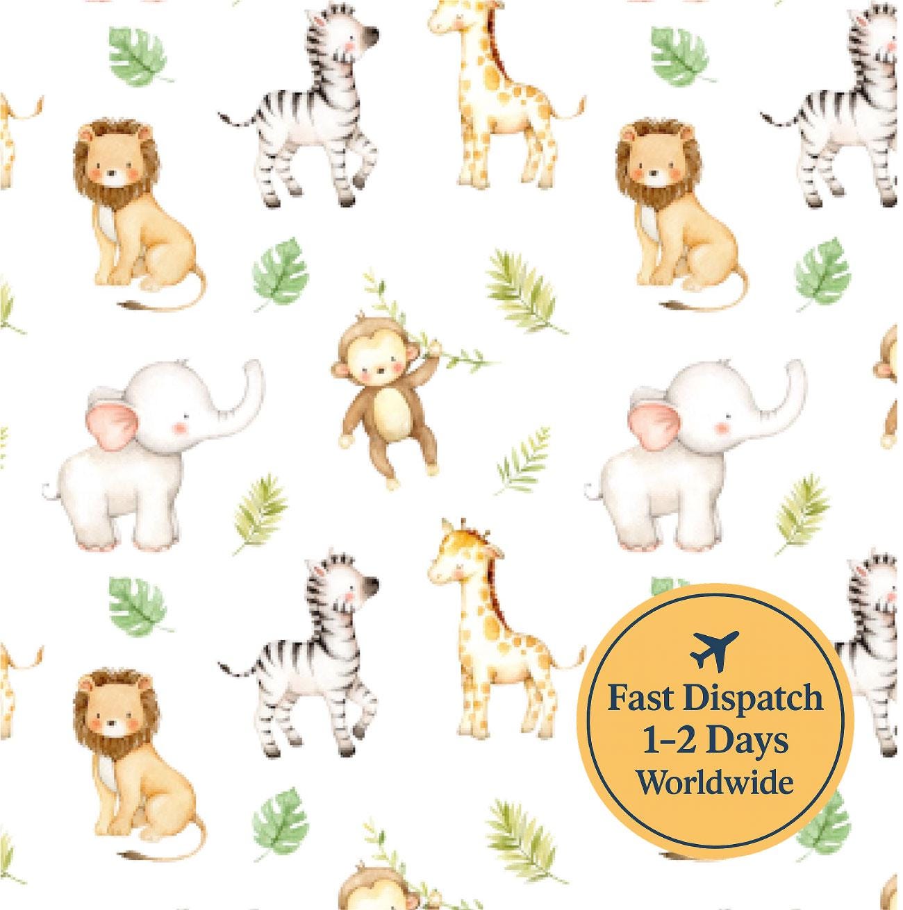 Safari Animals Cotton Fabric