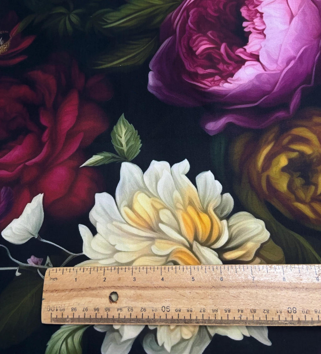 Large Scale Moody Floral Cotton Fabric