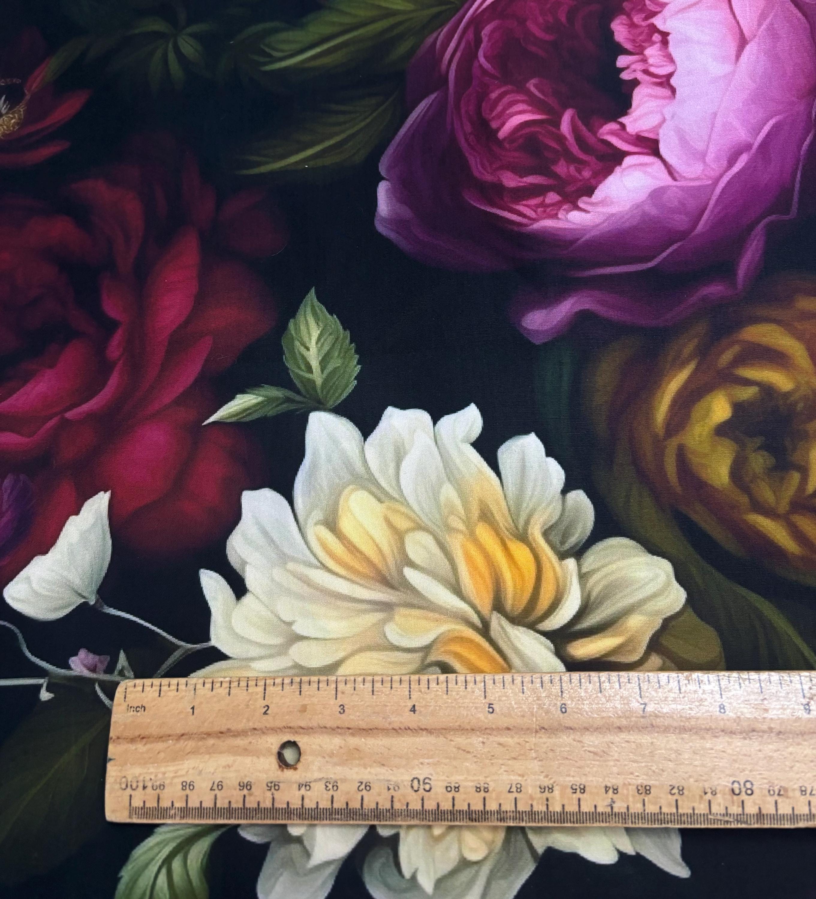 Large Scale Moody Floral Cotton Fabric