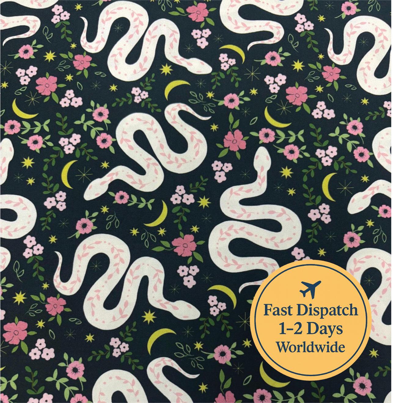 Gothic Snake Cotton Fabric