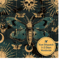 Gothic Moth Cotton Fabric