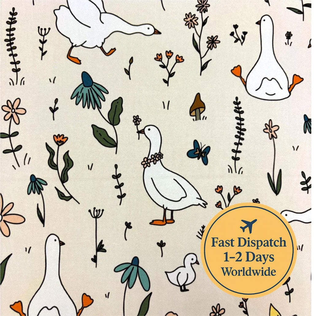Silly Goose fabric cute Fabric Geese fabric Animal fabric Floral fabric