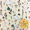Silly Goose fabric cute Fabric Geese fabric Animal fabric Floral fabric