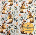 Floral Rabbit Cotton Fabric