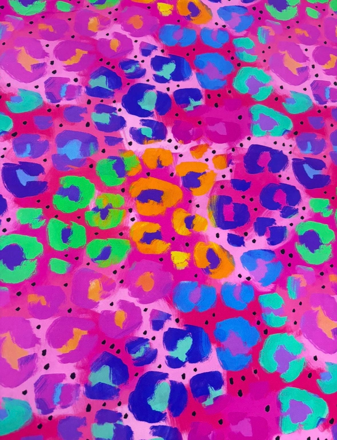 Neon Leopard Cotton Fabric