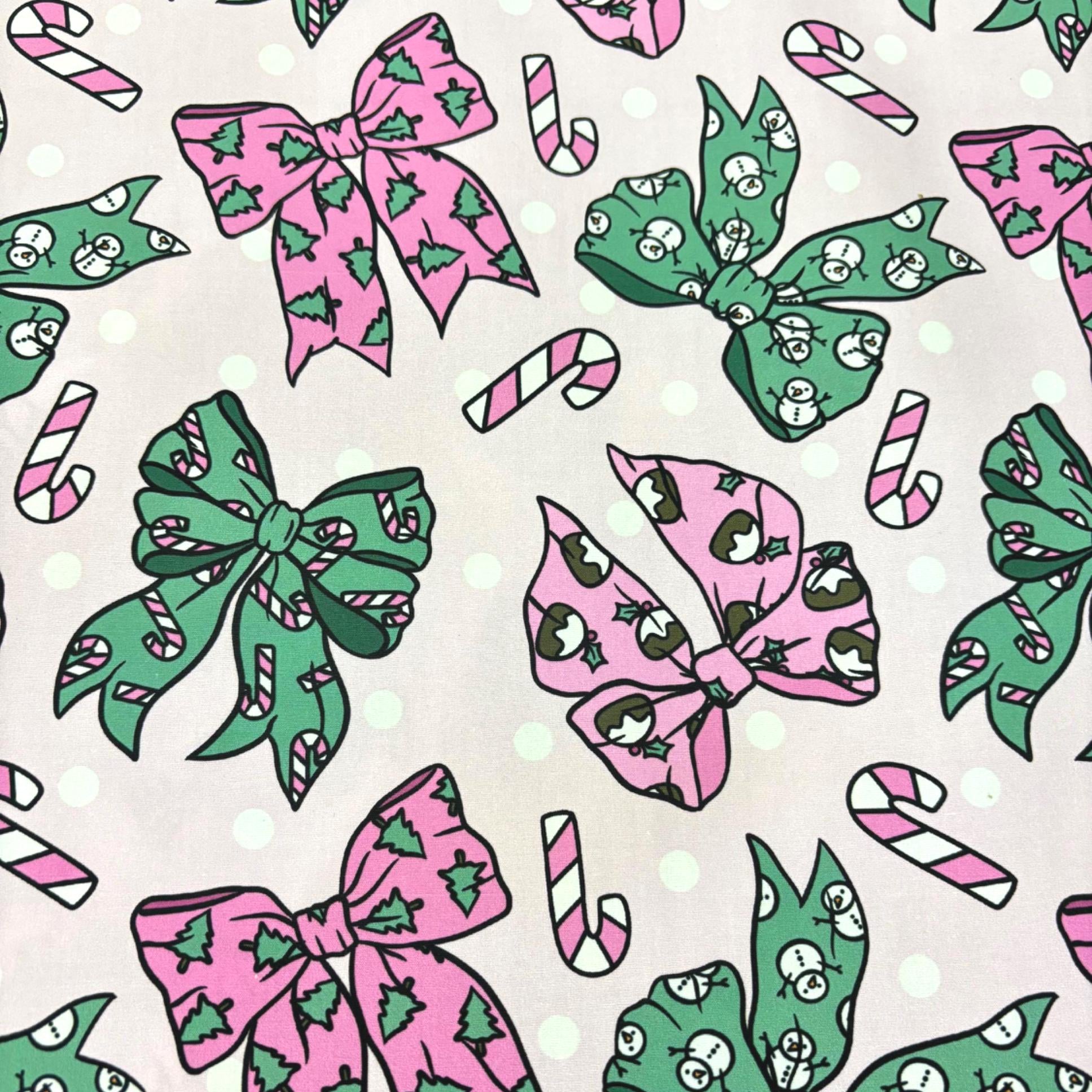 Christmas Bows Cotton Fabric
