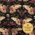 Dark Moth Floral Cotton Fabric