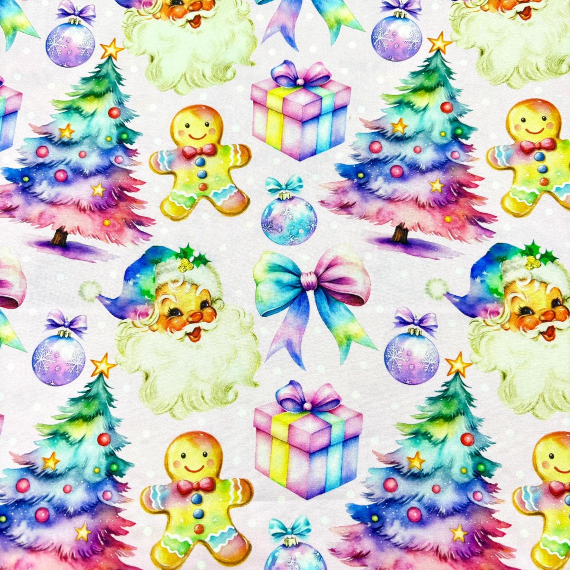 Rainbow Christmas Cotton Fabric