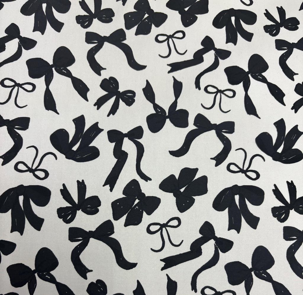 Black Bows Cotton Fabric