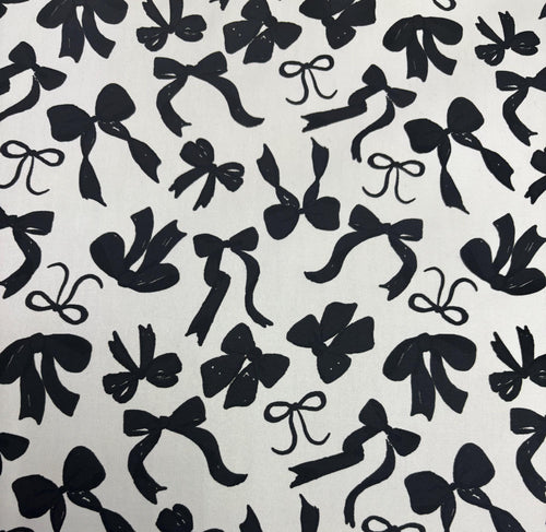Black Bows Cotton Fabric