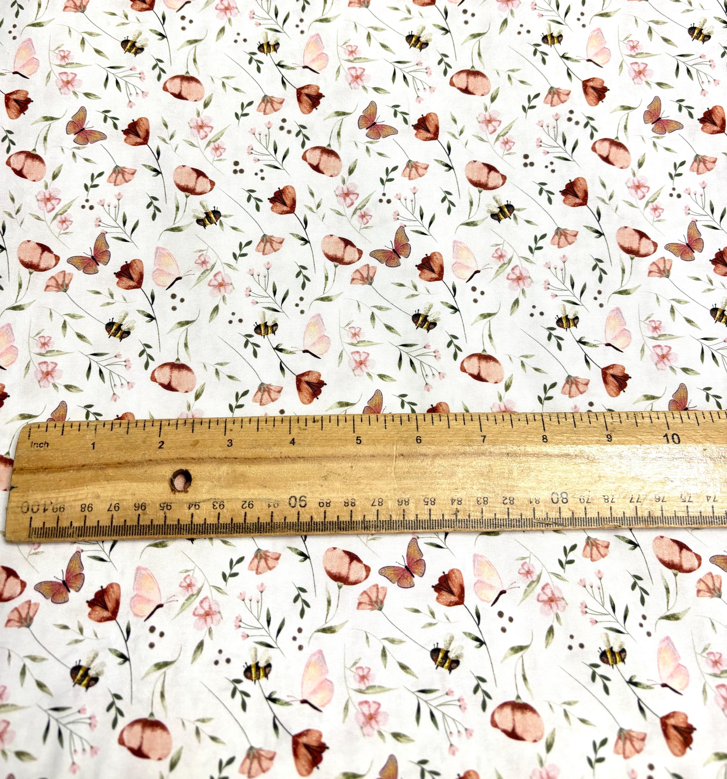 Floral Butterfly Cotton Fabric