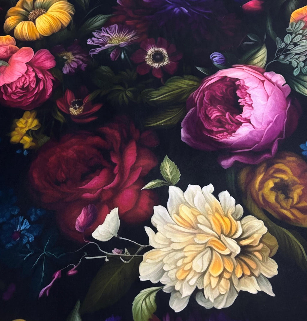 Large Scale Moody Floral Cotton Fabric