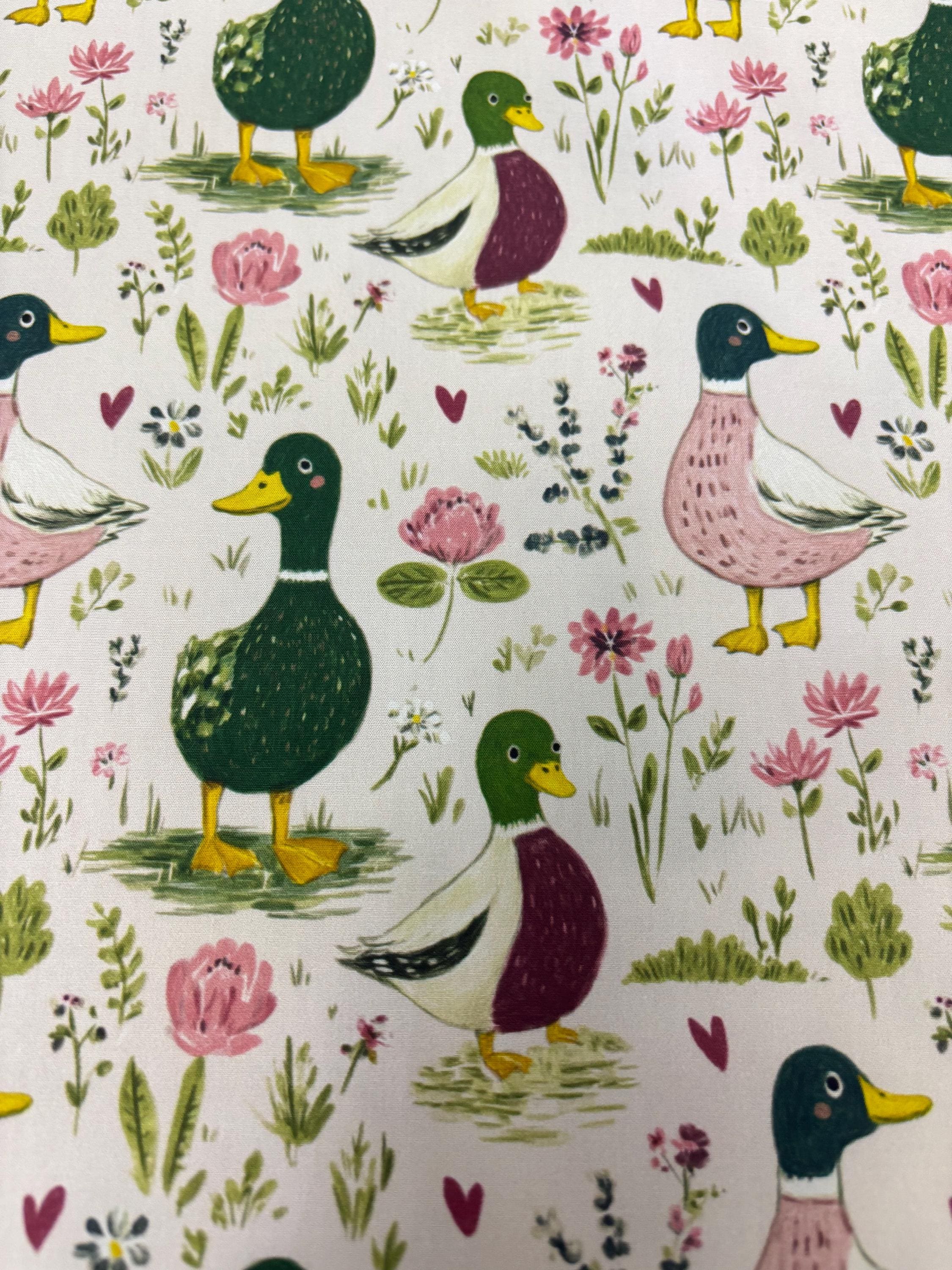 Watercolour Duck Cotton Fabric
