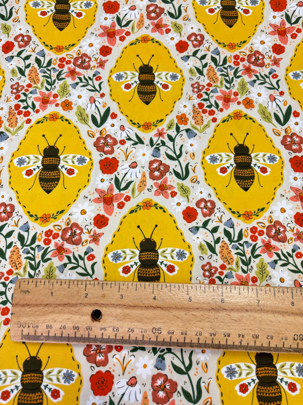 Bees & Florals Cotton Fabric