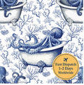 Octopus Toile Cotton Fabric