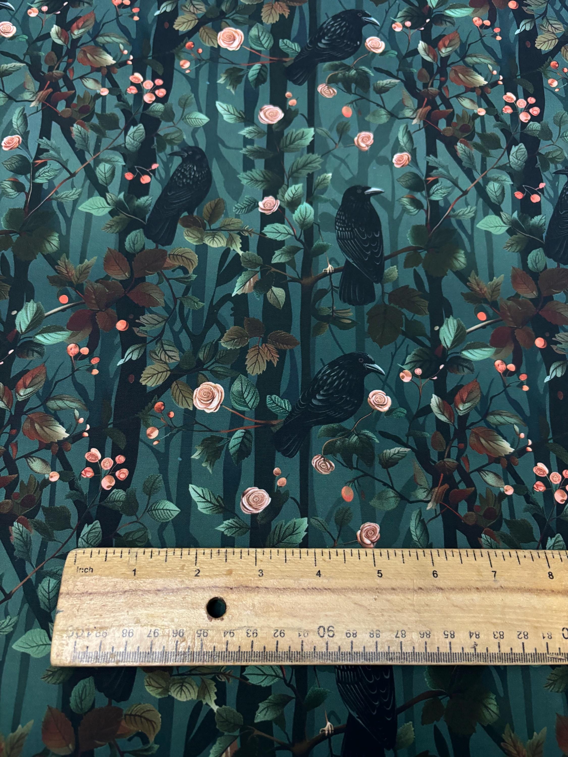 Gothic Raven Cotton Fabric