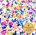 Bright Gouache Floral Cotton Fabric