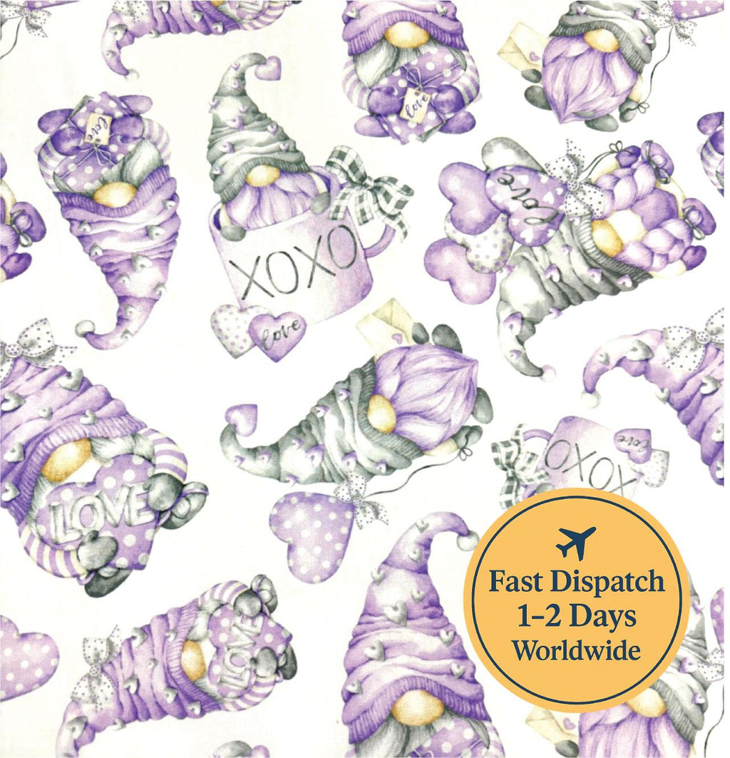 Lilac Gnome Cotton Fabric
