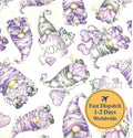 Lilac Gnome Cotton Fabric