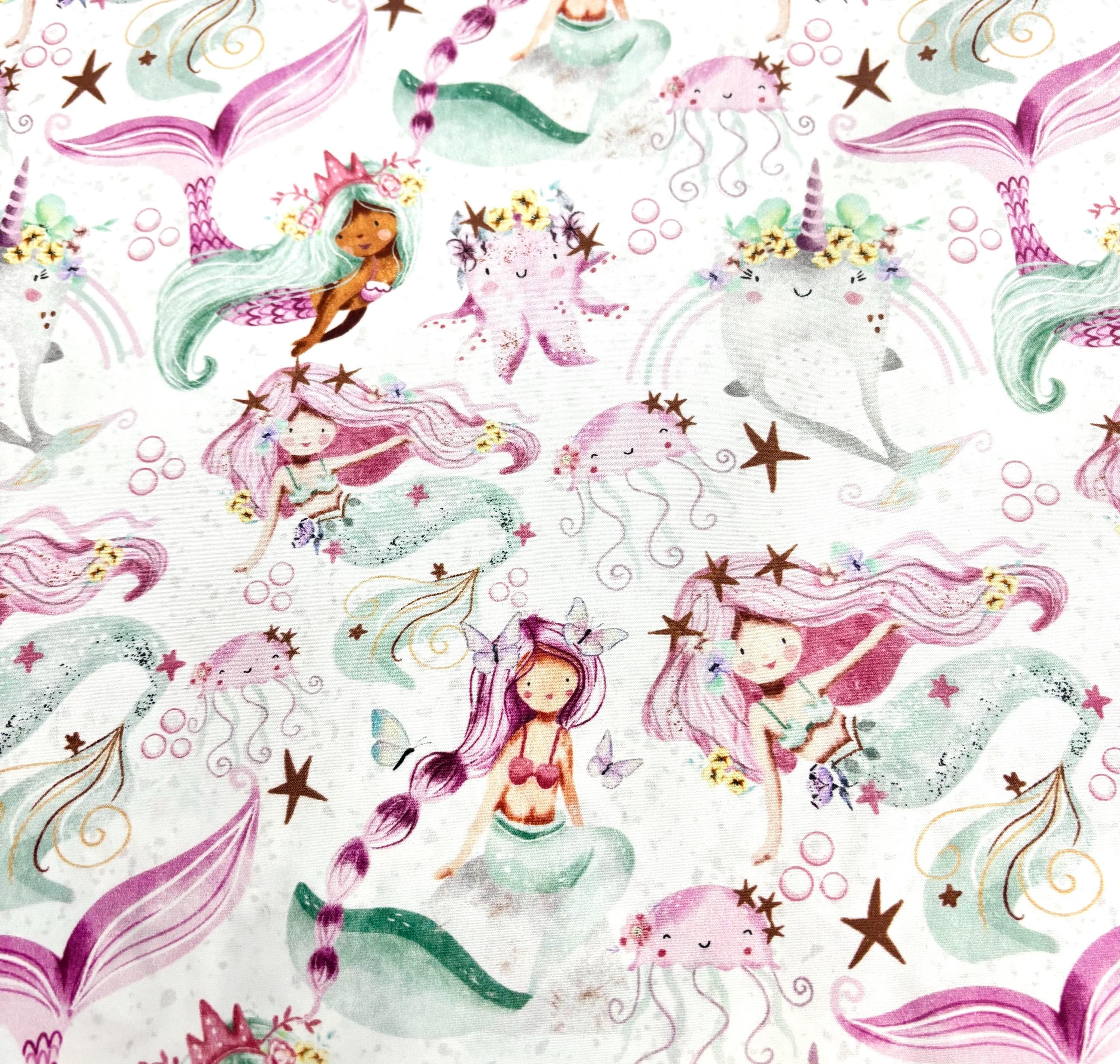 Pastel Mermaid Cotton Fabric