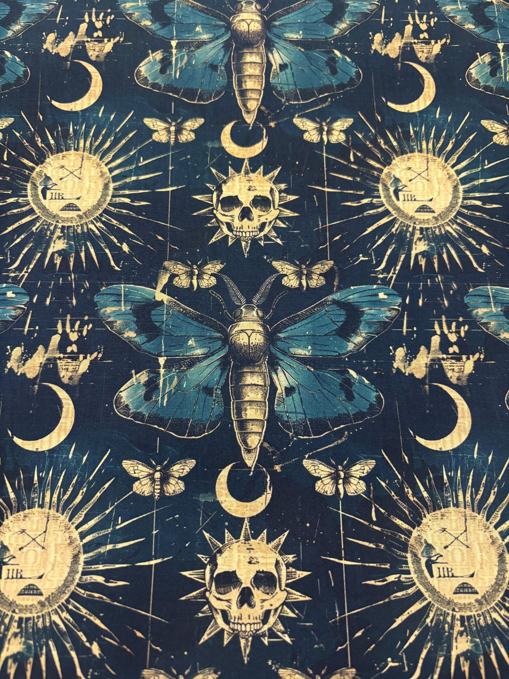 Gothic Moth Cotton Fabric