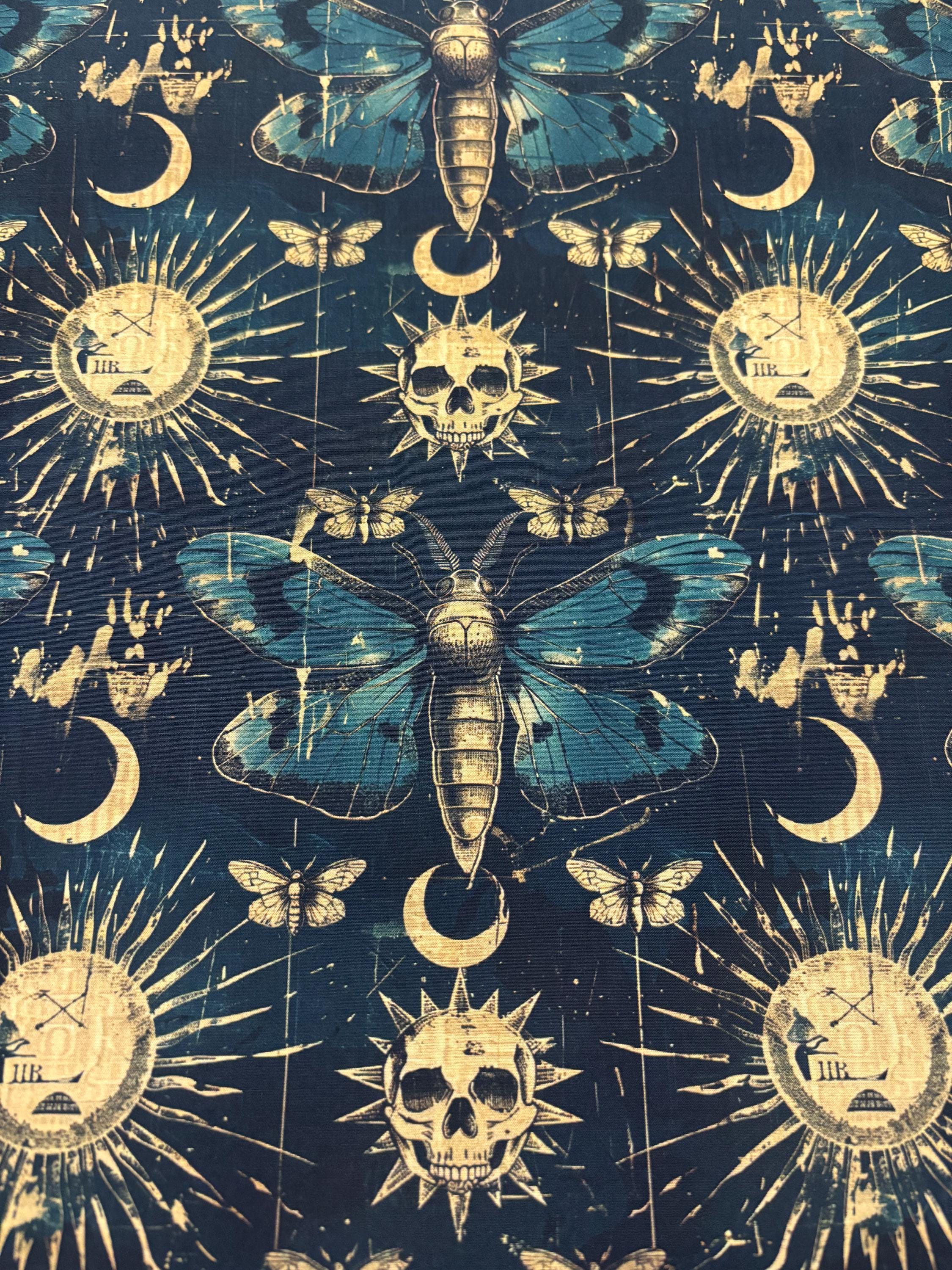 Gothic Moth Cotton Fabric