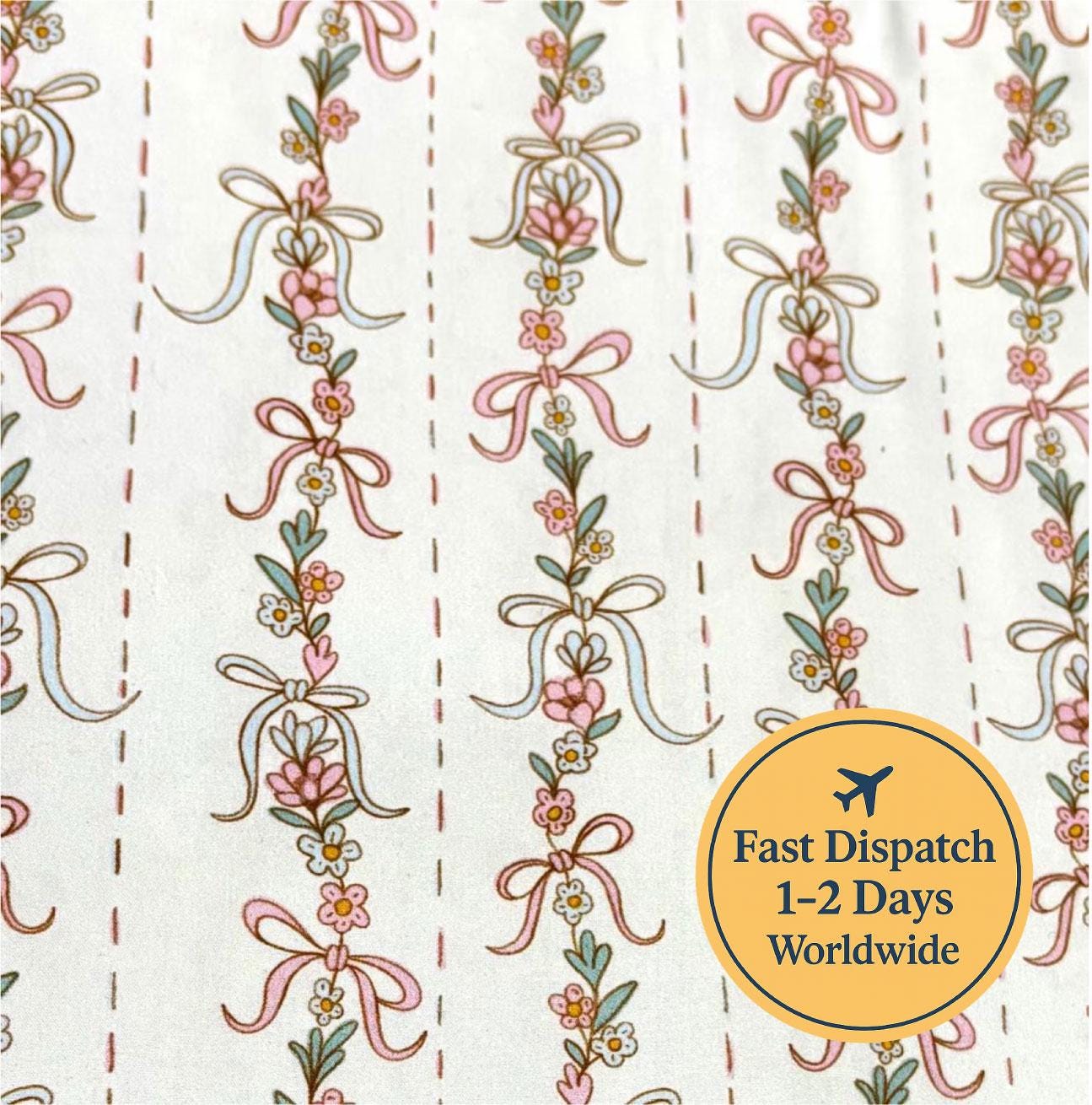 Floral Bow Garland Cotton Fabric