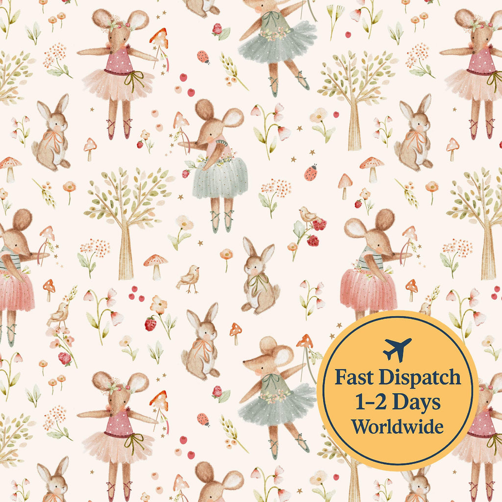 Ballerina Mouse Cottob Fabric