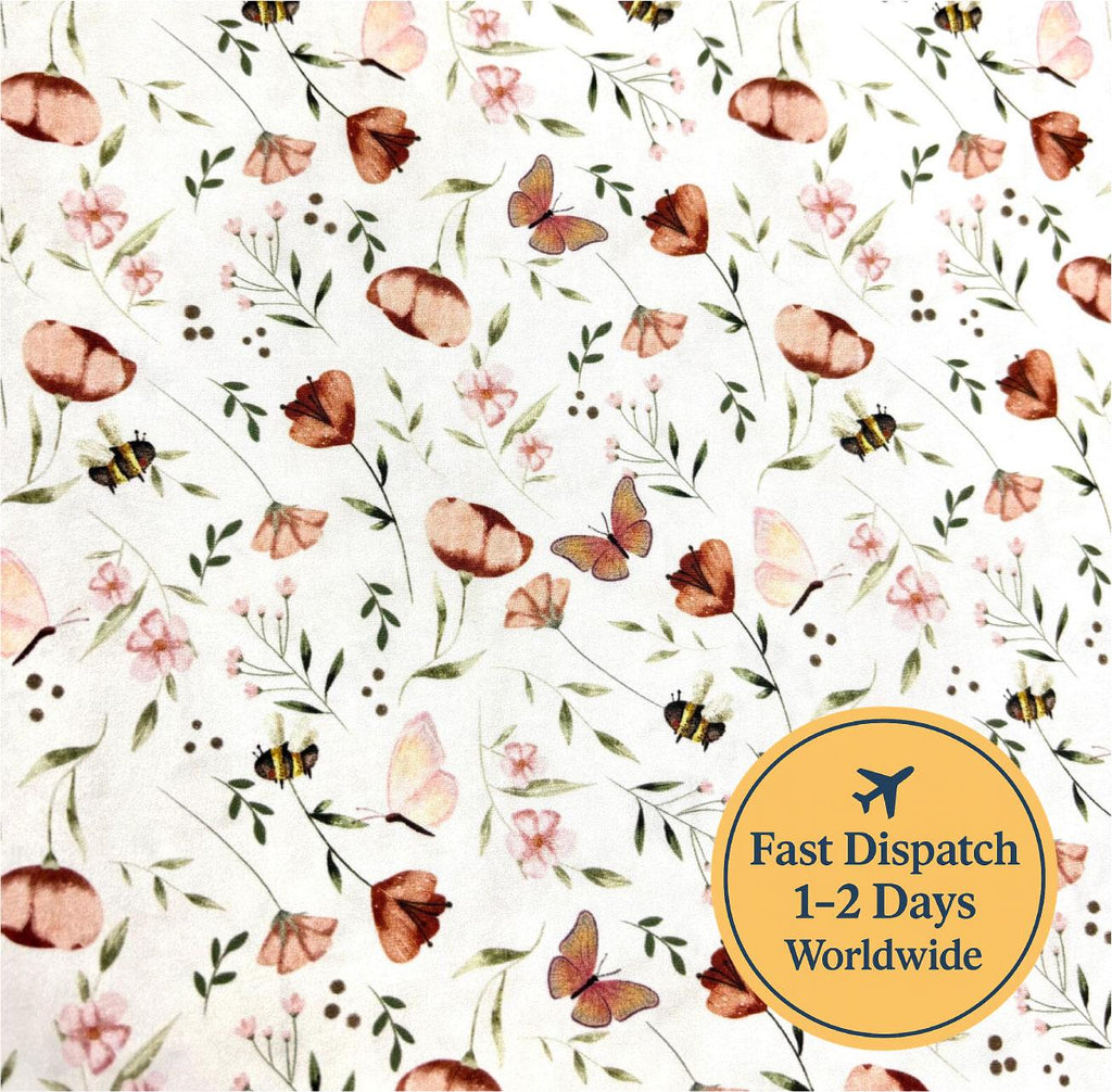 Floral Butterfly Cotton Fabric