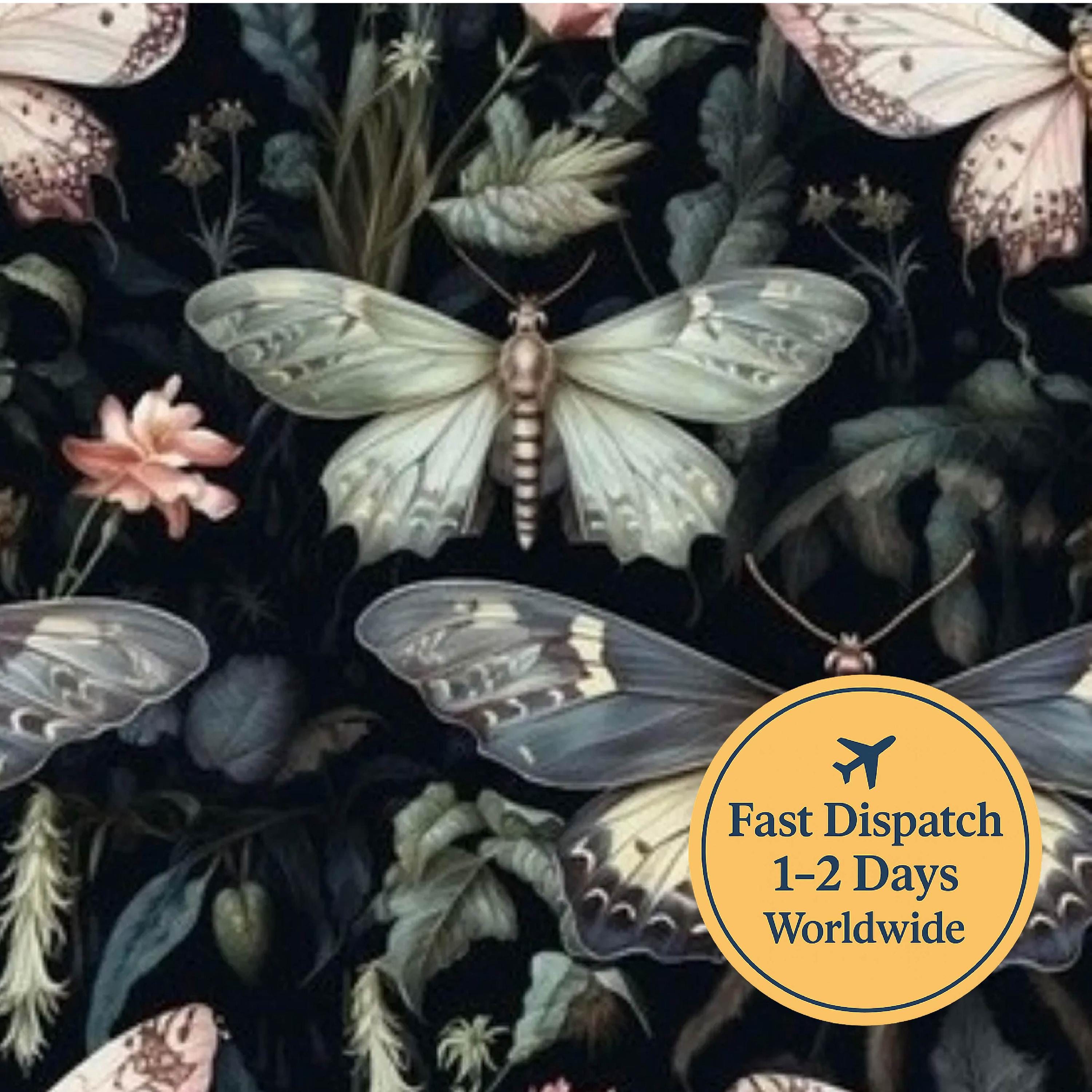 Dark Moth Cotton Fabric
