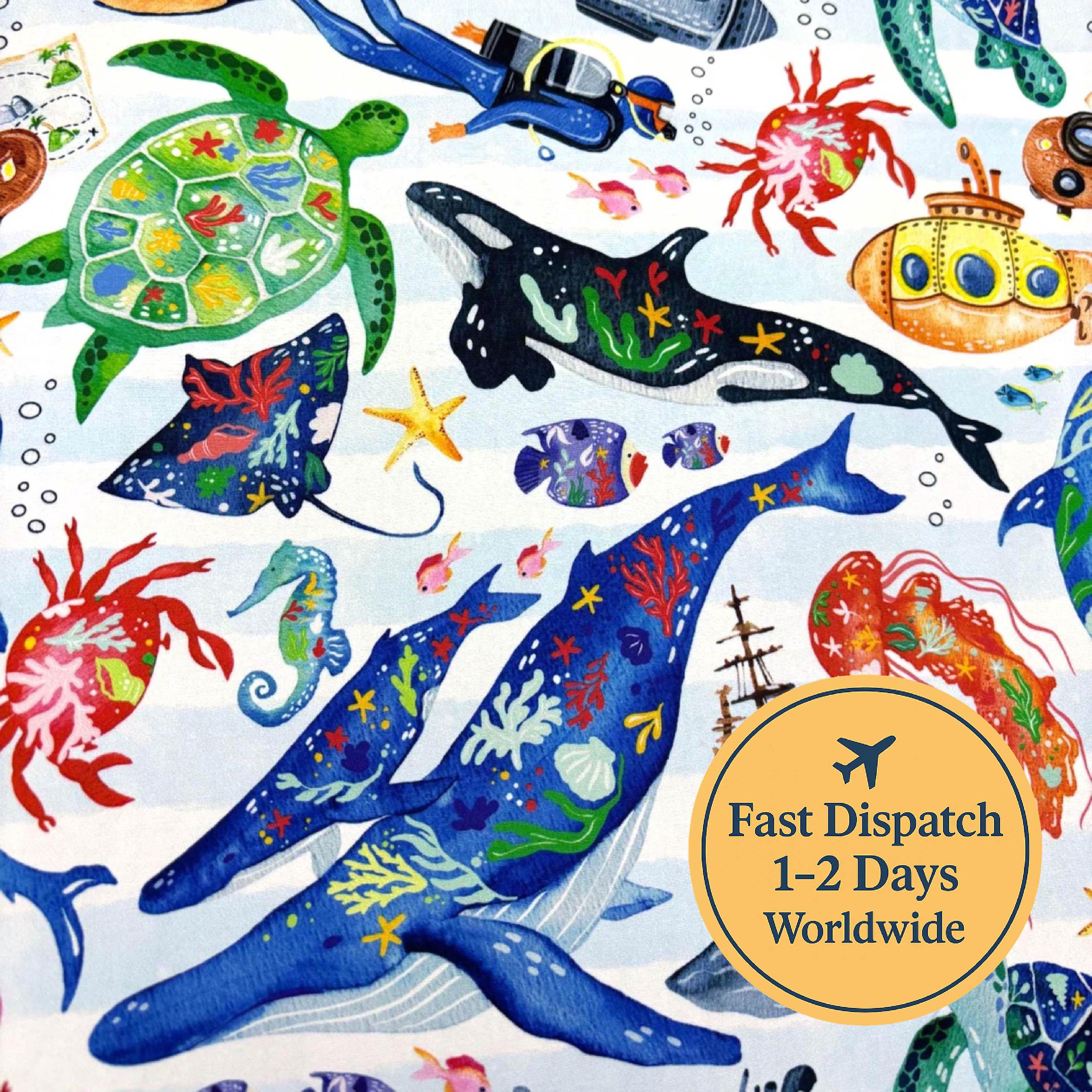 Nautical Creatures Cotton Fabric