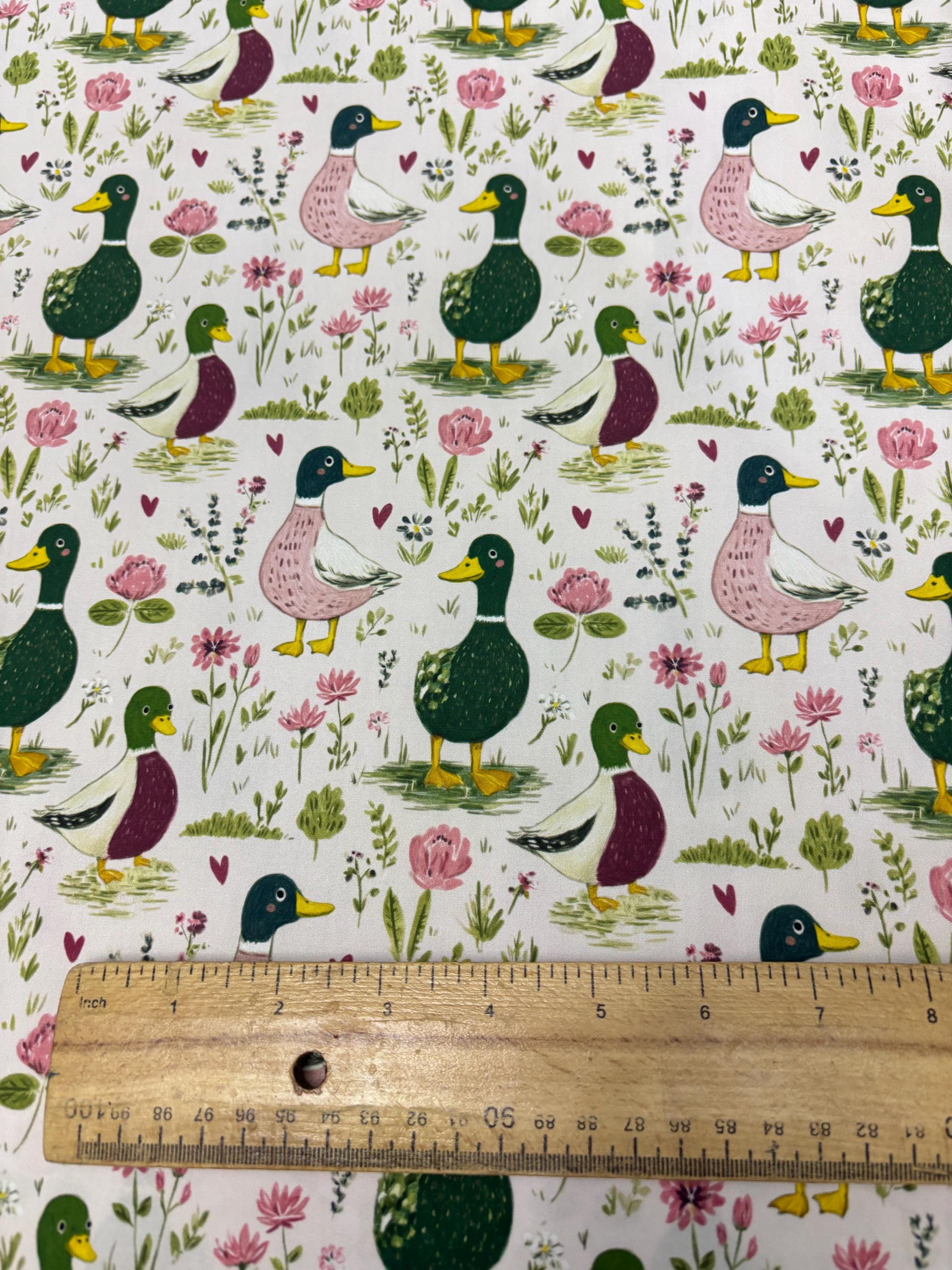 Watercolour Duck Cotton Fabric