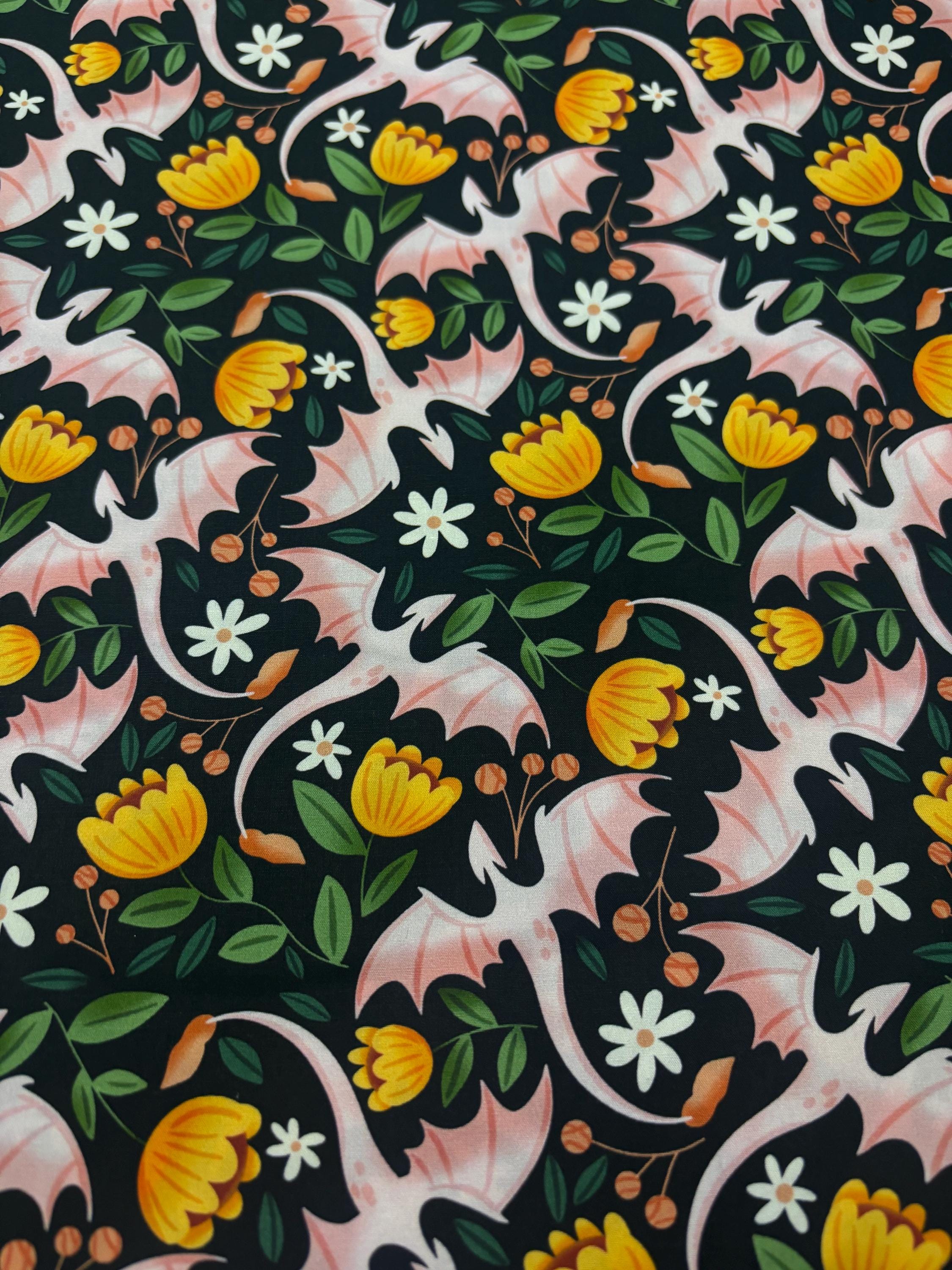 Whimsical Dragon Cotton Fabric