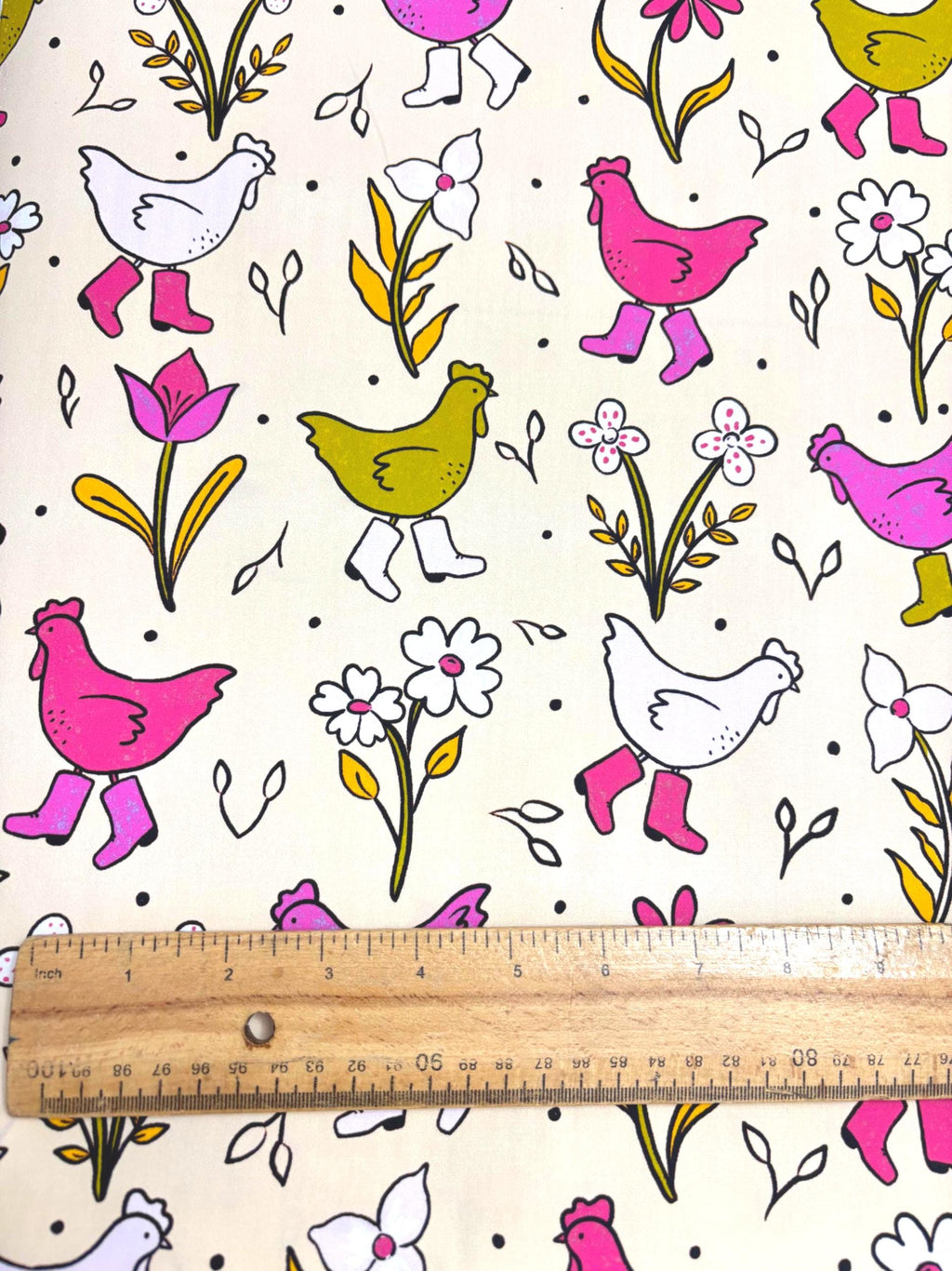 Preppy Chickens Cotton Fabric