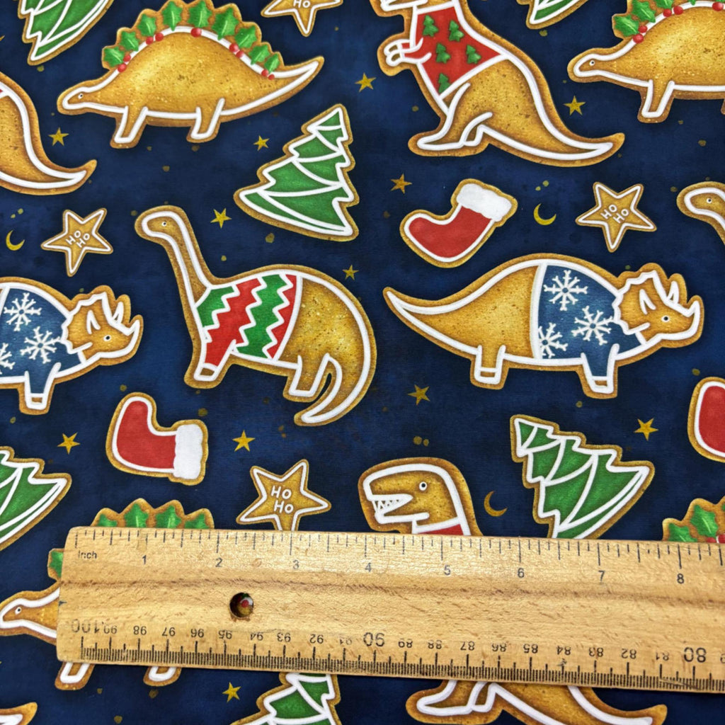 Christmas Dinosaur Cotton Fabric