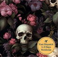 Floral skull Fabric Cotton Fabric