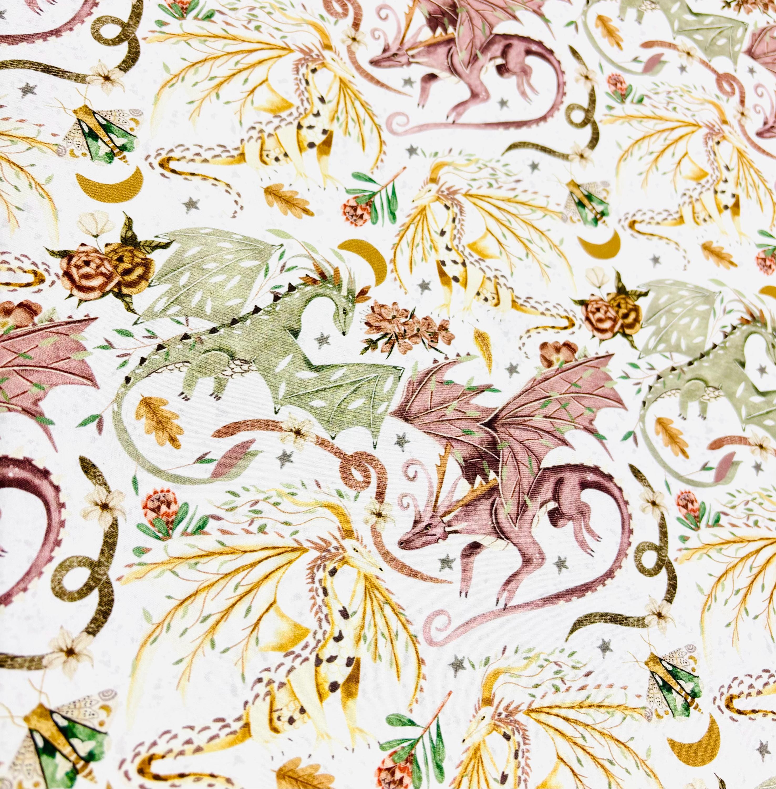 Whimsical Dragon Cotton Fabric