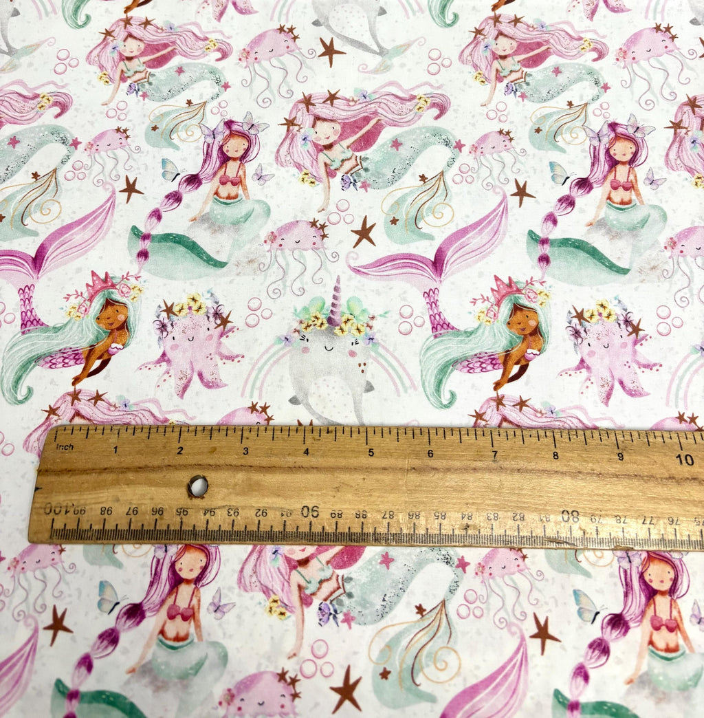 Pastel Mermaid Cotton Fabric