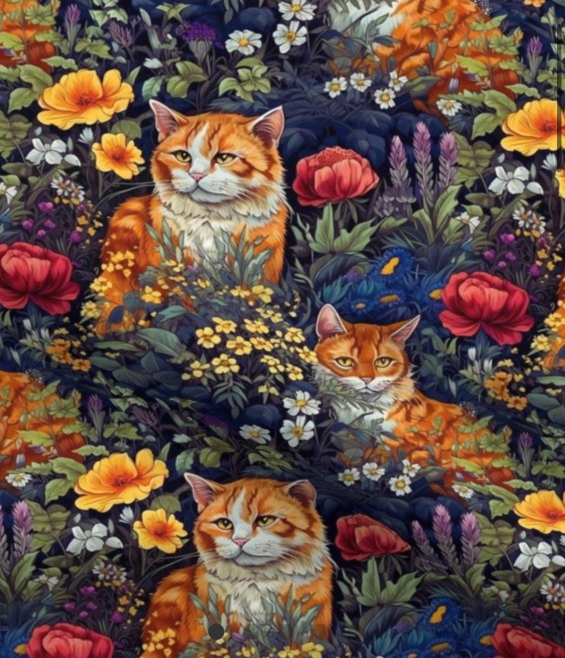 Ginger Cat Cotton Fabric