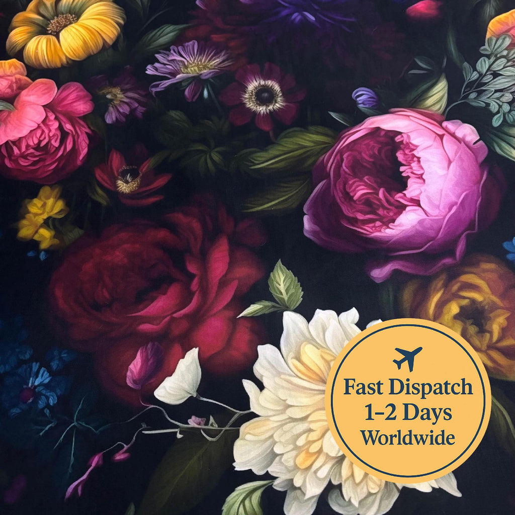 Large Scale Moody Floral Cotton Fabric
