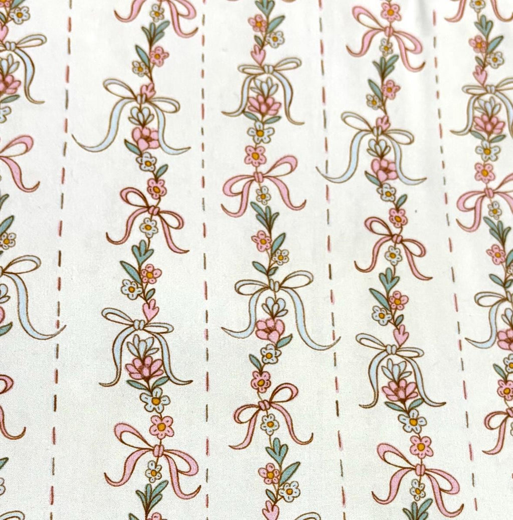 Floral Bow Garland Cotton Fabric