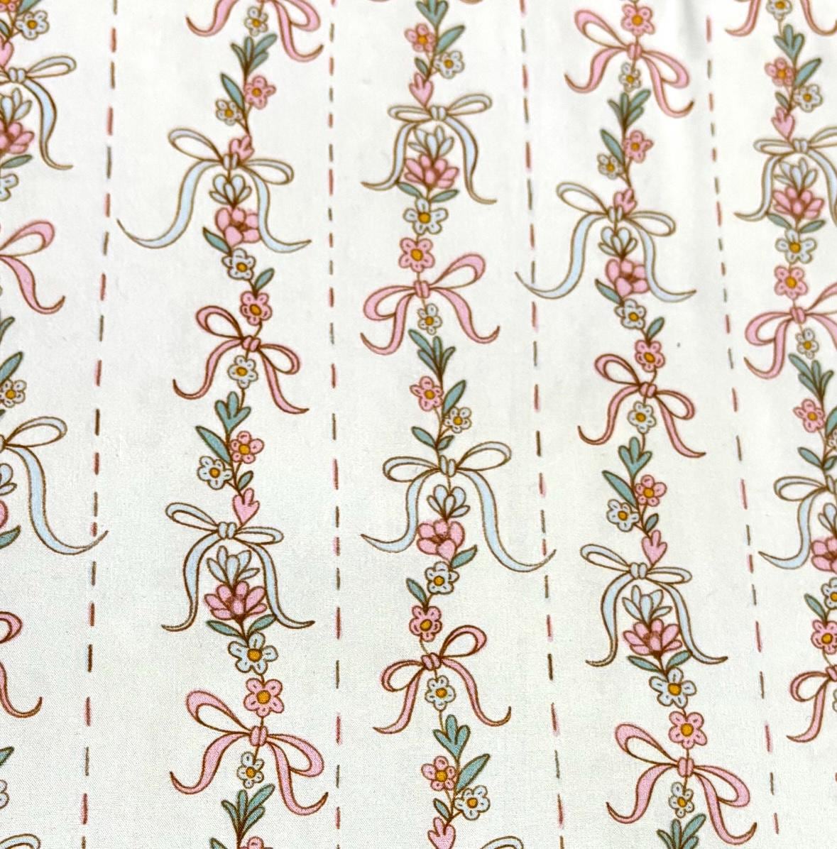 Floral Bow Garland Cotton Fabric