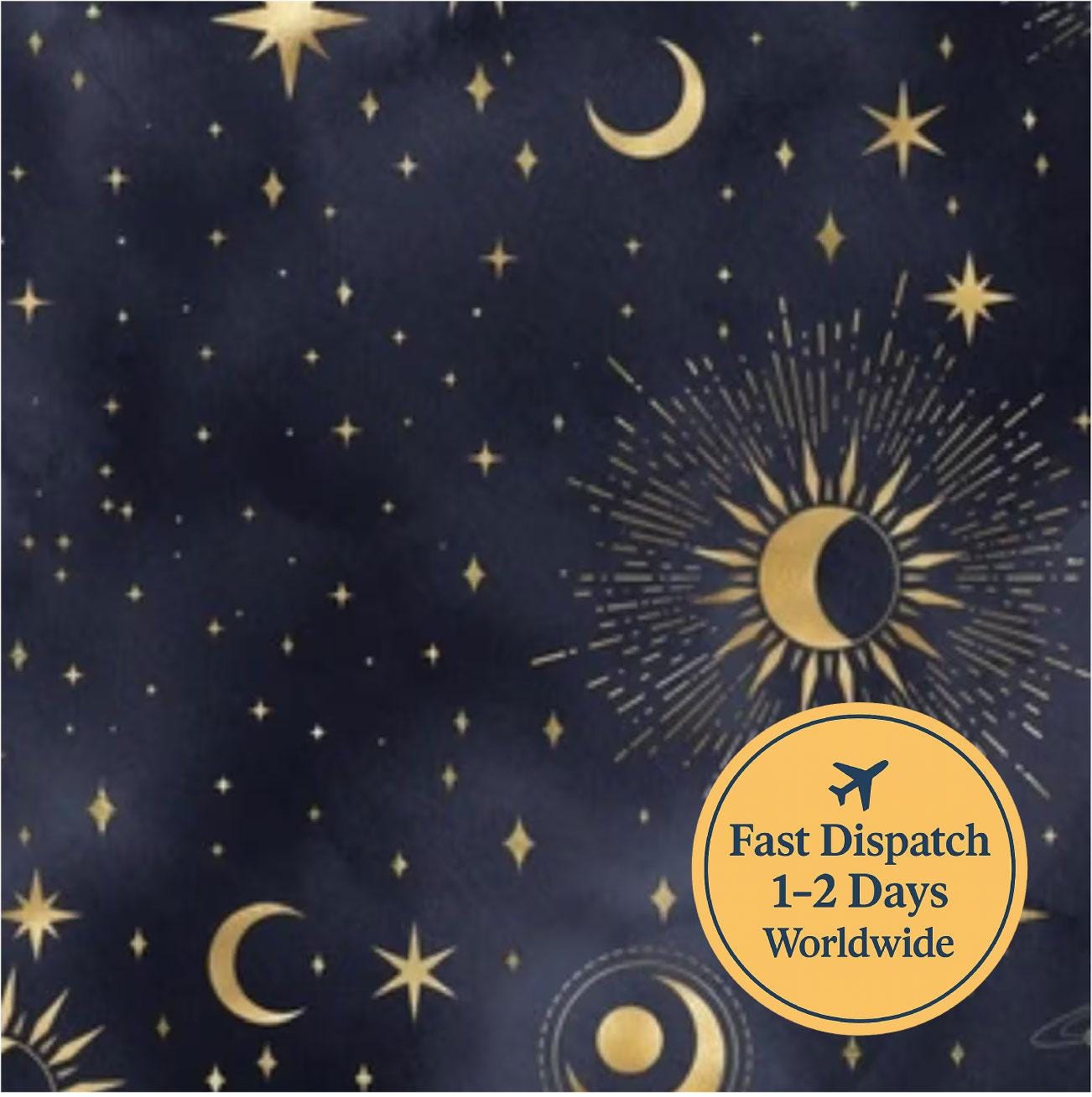 Galaxy Moon Cotton Fabric