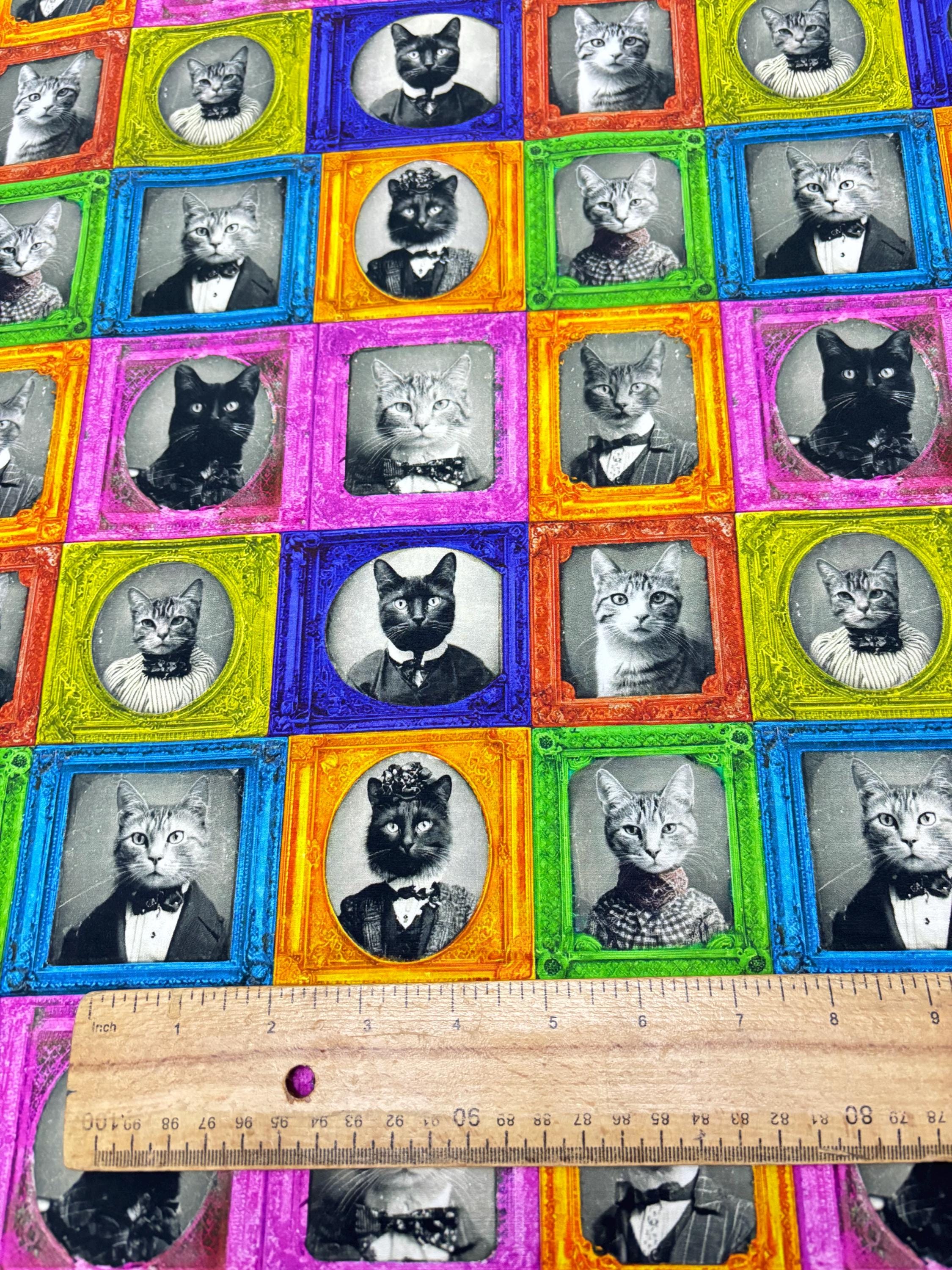 Vintage Cat Cotton Fabric