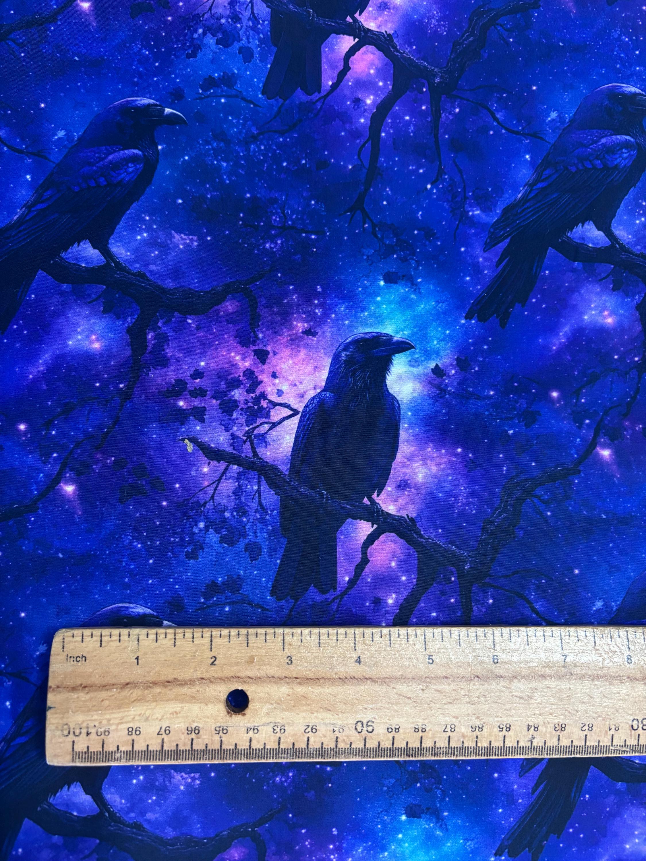 Galaxy Crow Cotton Fabric
