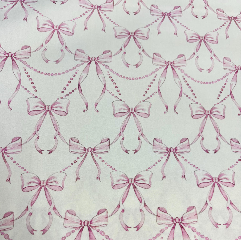 Pink Bows Cotton Fabric